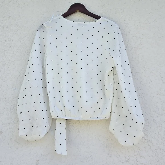 BundleVintage America Red DenimShorts &The Line of Style Polka Dot Wrap Blouse - Picture 6 of 15